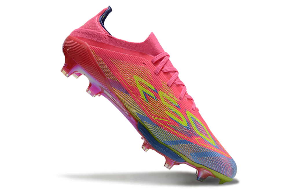 adidas F50 Elite FG — Rosa claro / Lima claro / Azul fusion