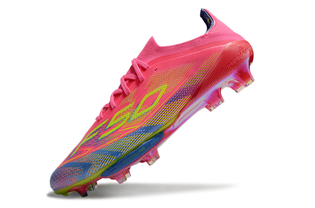 adidas F50 Elite FG — Rosa claro / Lima claro / Azul fusion