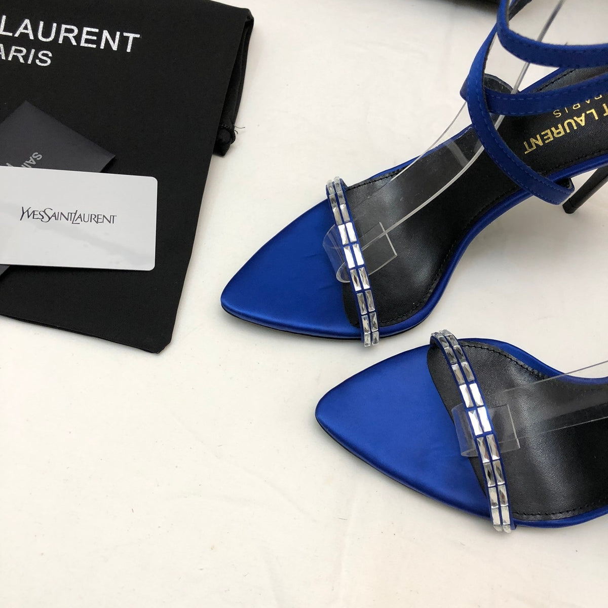 SAINT LAURENT Crystal Strappy Sandals