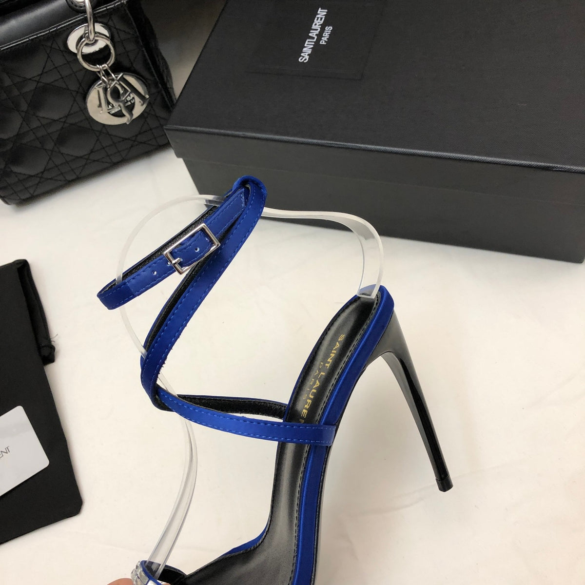 SAINT LAURENT Crystal Strappy Sandals