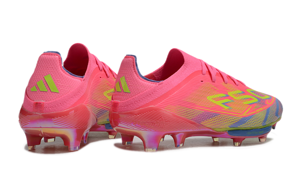 adidas F50 Elite FG — Rosa claro / Lima claro / Azul fusion