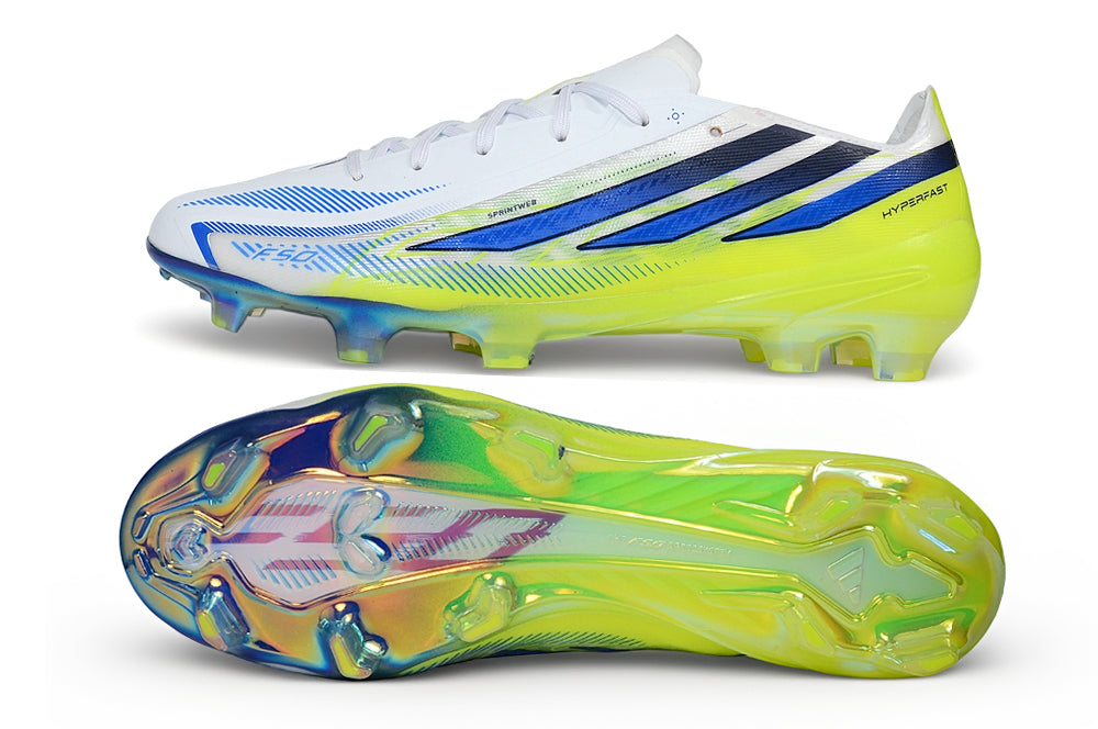 adidas F50 Elite FG, cor Cloud White / Core Black / Solar Yellow