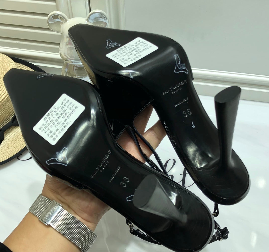 SAINT LAURENT PATENT LEATHER SLINGBACK PUMPS