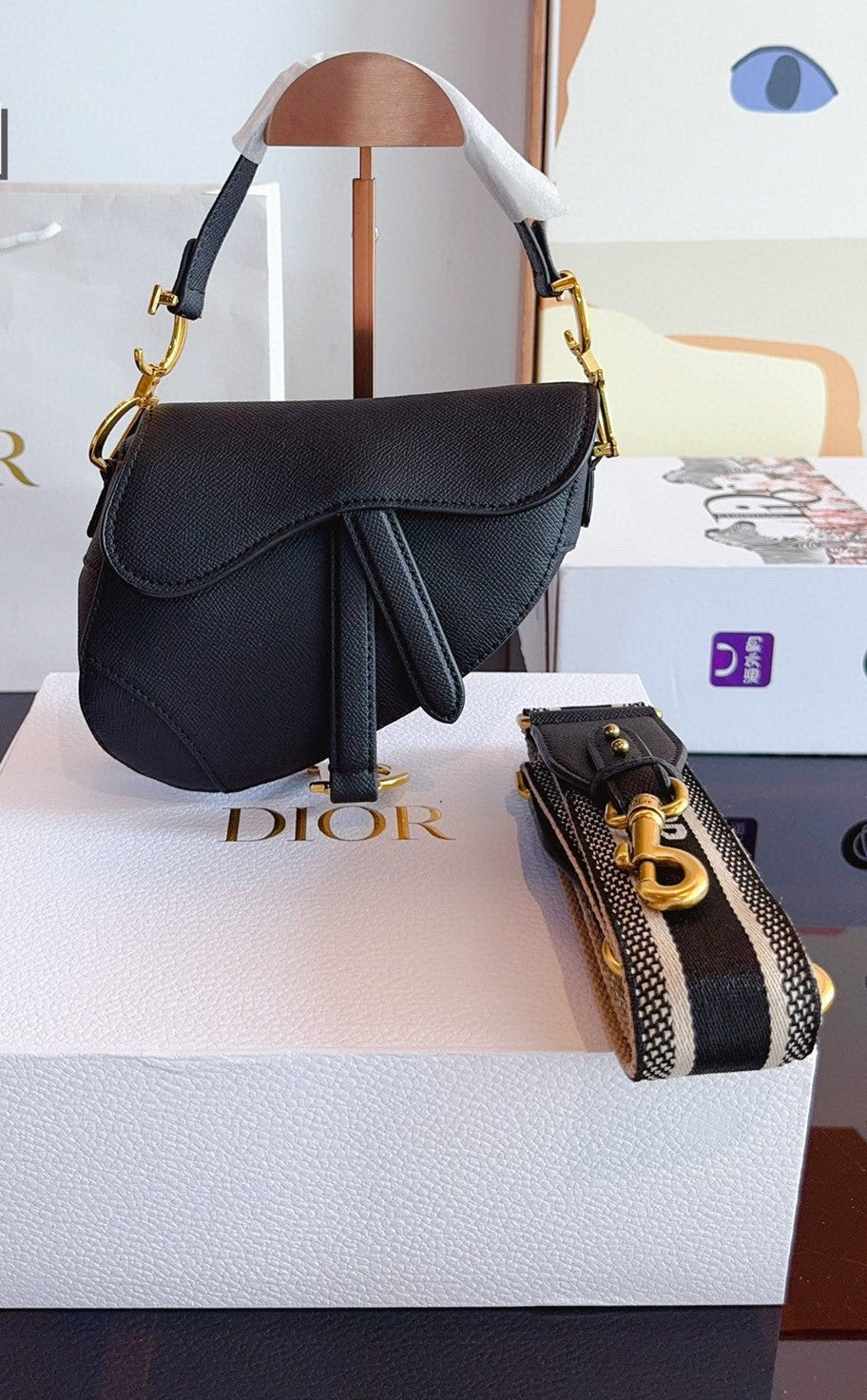Dior Mini Saddle Bag com alça