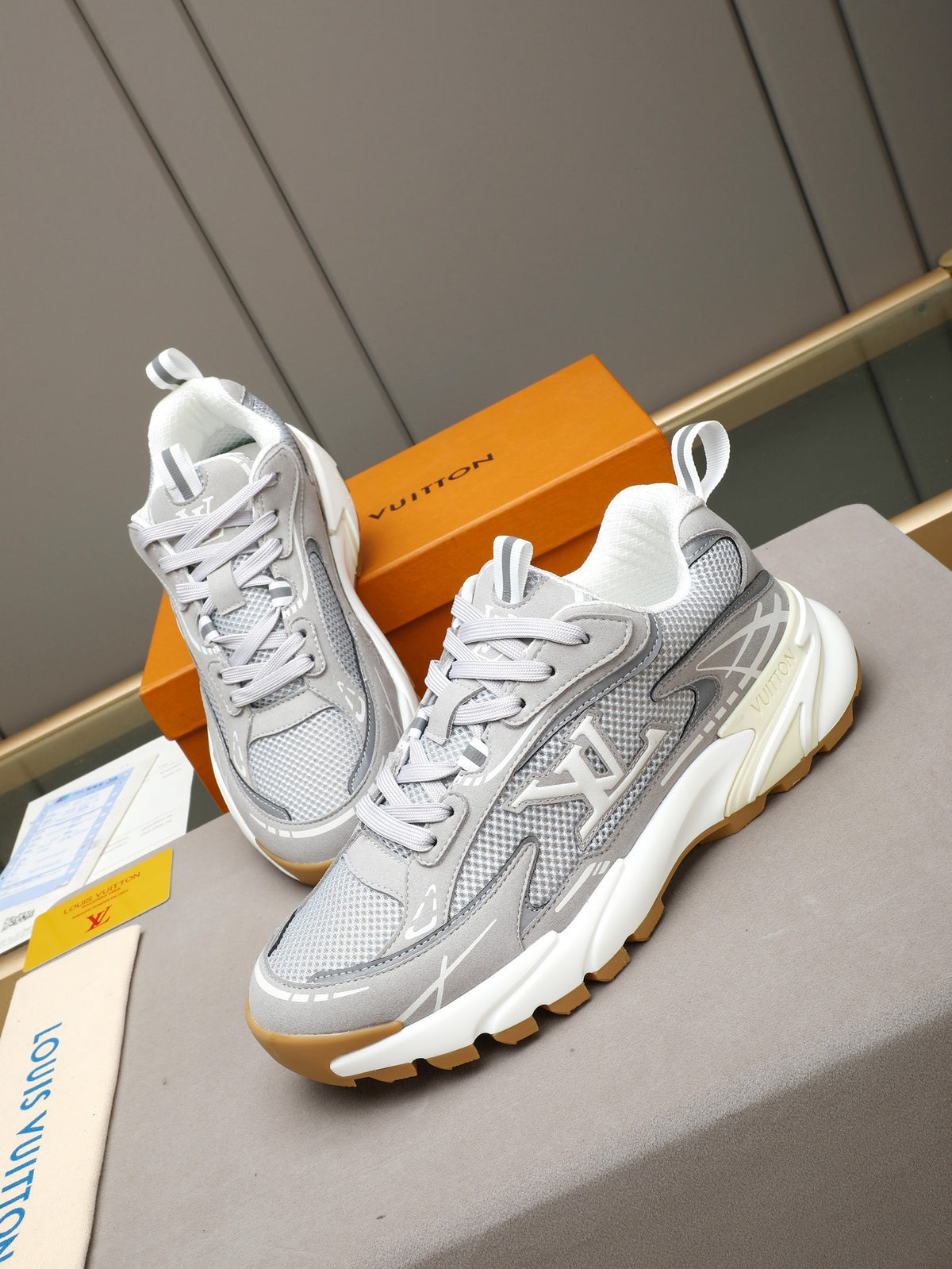 LV Runner Tatic Sneaker (White and Grey)