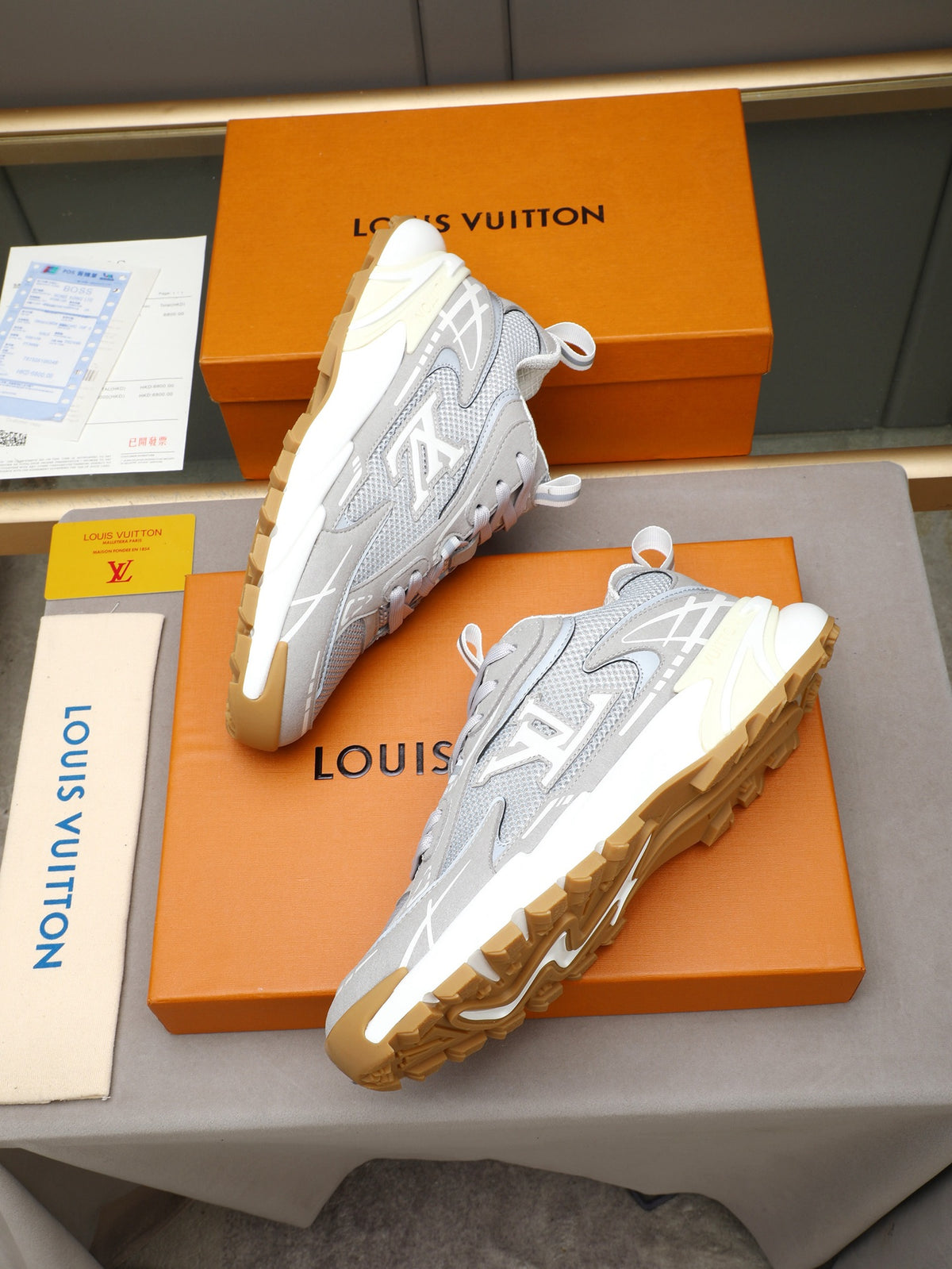 LV Runner Tatic Sneaker (White and Grey)