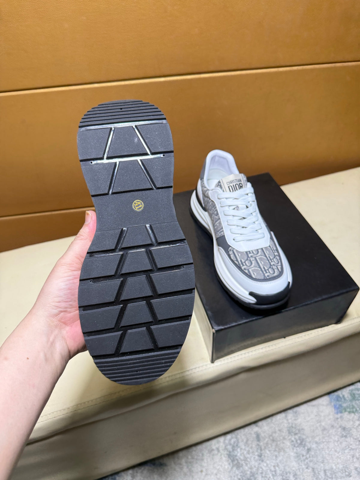 DIOR B57-STYLE OBLIQUE RUNNER – GREY / WHITE