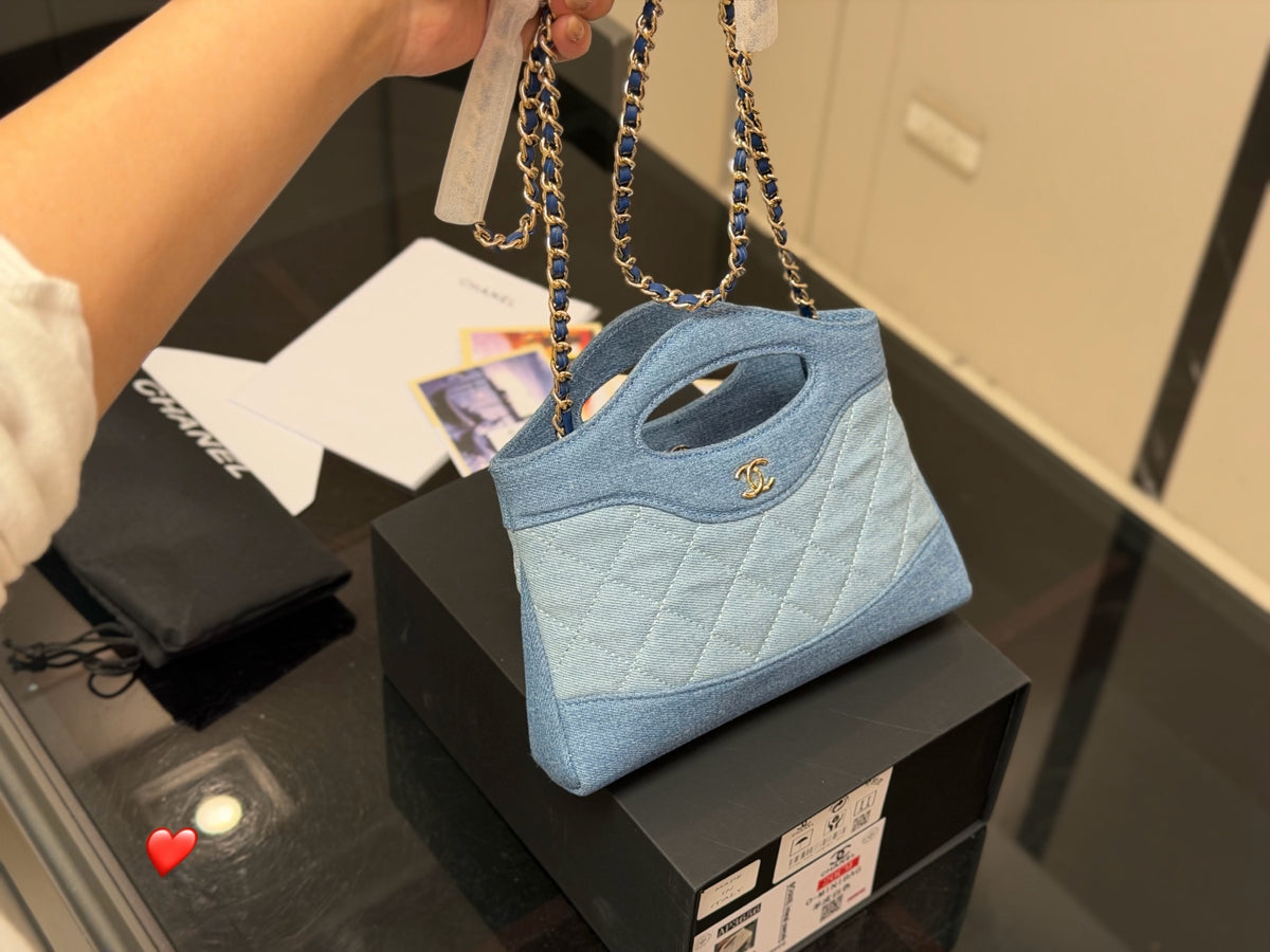 CHANEL Mini Shopping Bag / Mini Tote – Denim Blue