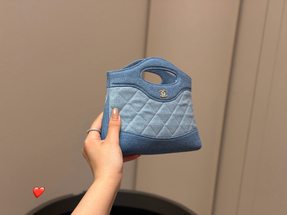 CHANEL Mini Shopping Bag / Mini Tote – Denim Blue