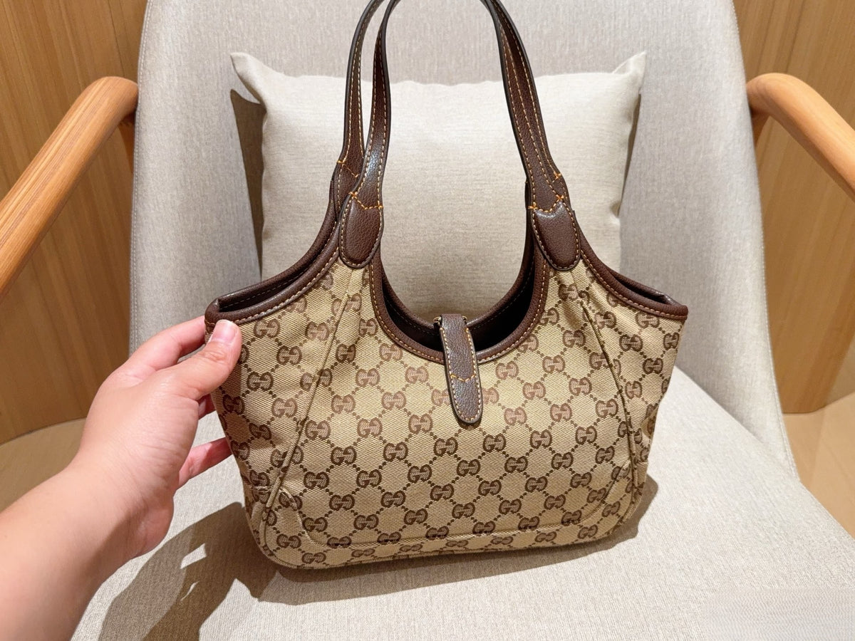 GUCCI JACKIE – GG CANVAS BEIGE / BROWN