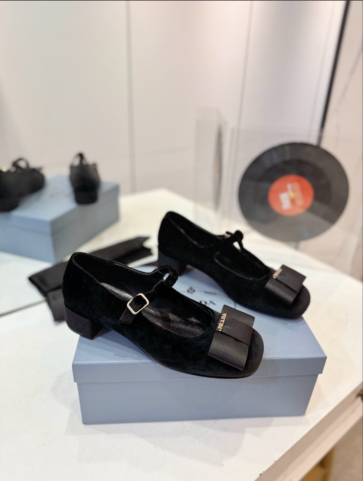 PRADA Velvet Mary Jane with Bow