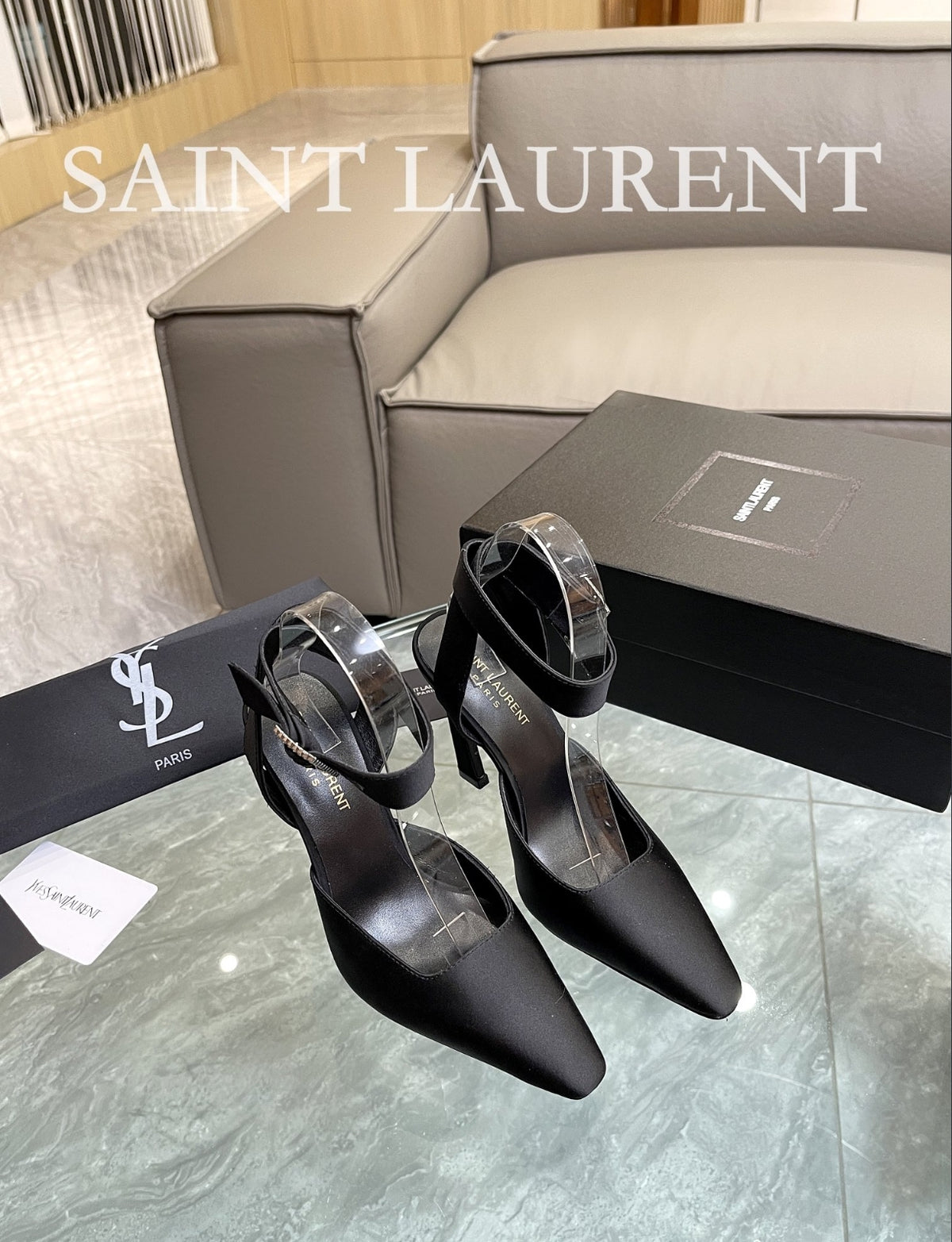 Saint Laurent Ankle-Strap Pointed Pumps