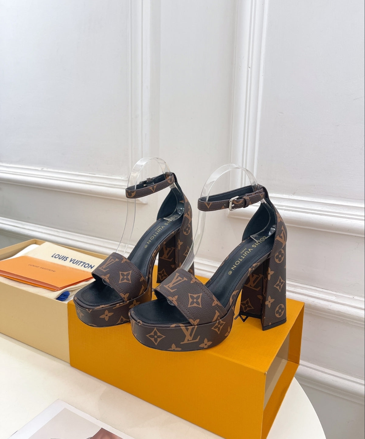 LOUIS VUITTON MONOGRAM PLATFORM SANDALS