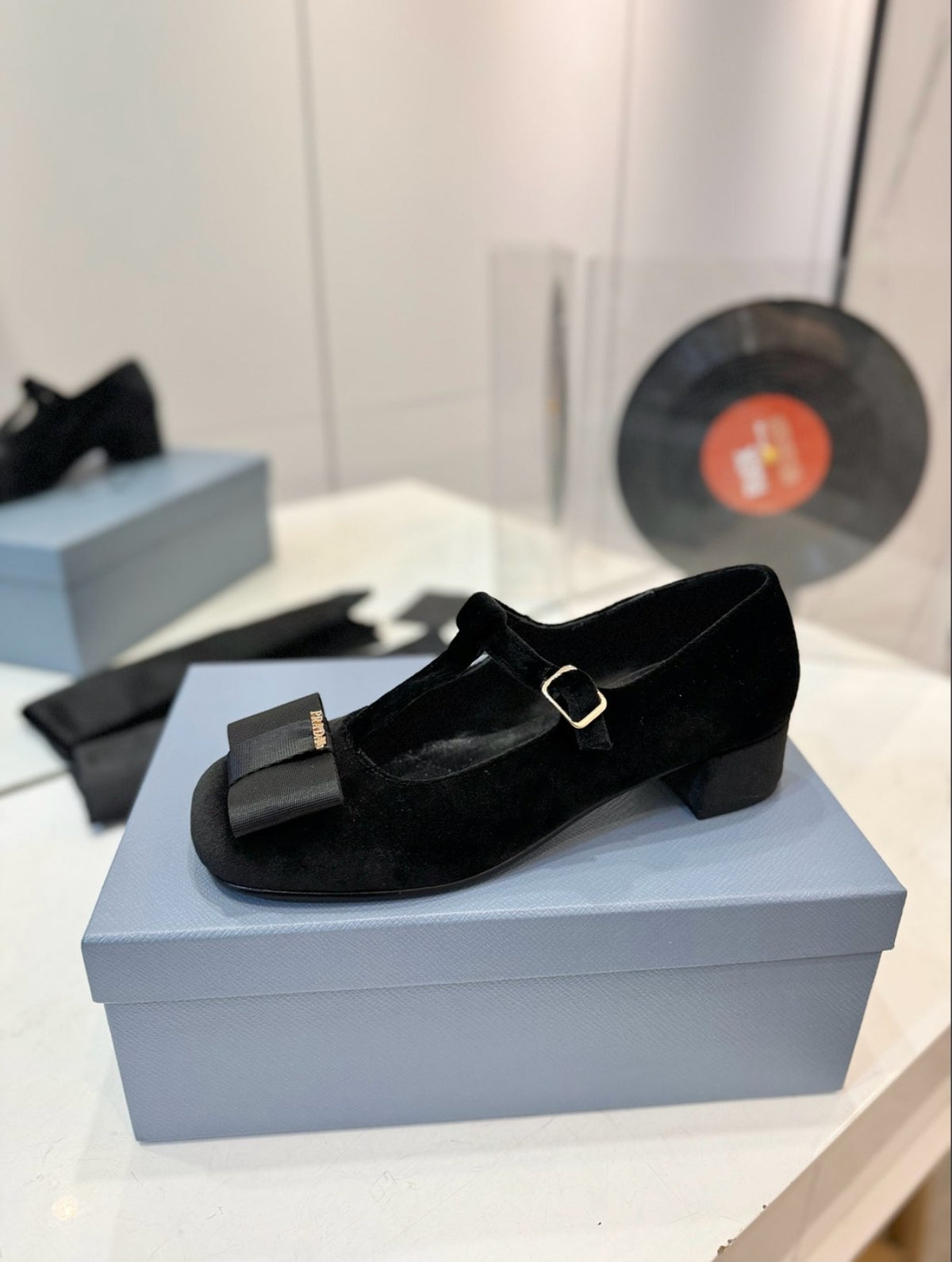 PRADA Velvet Mary Jane with Bow