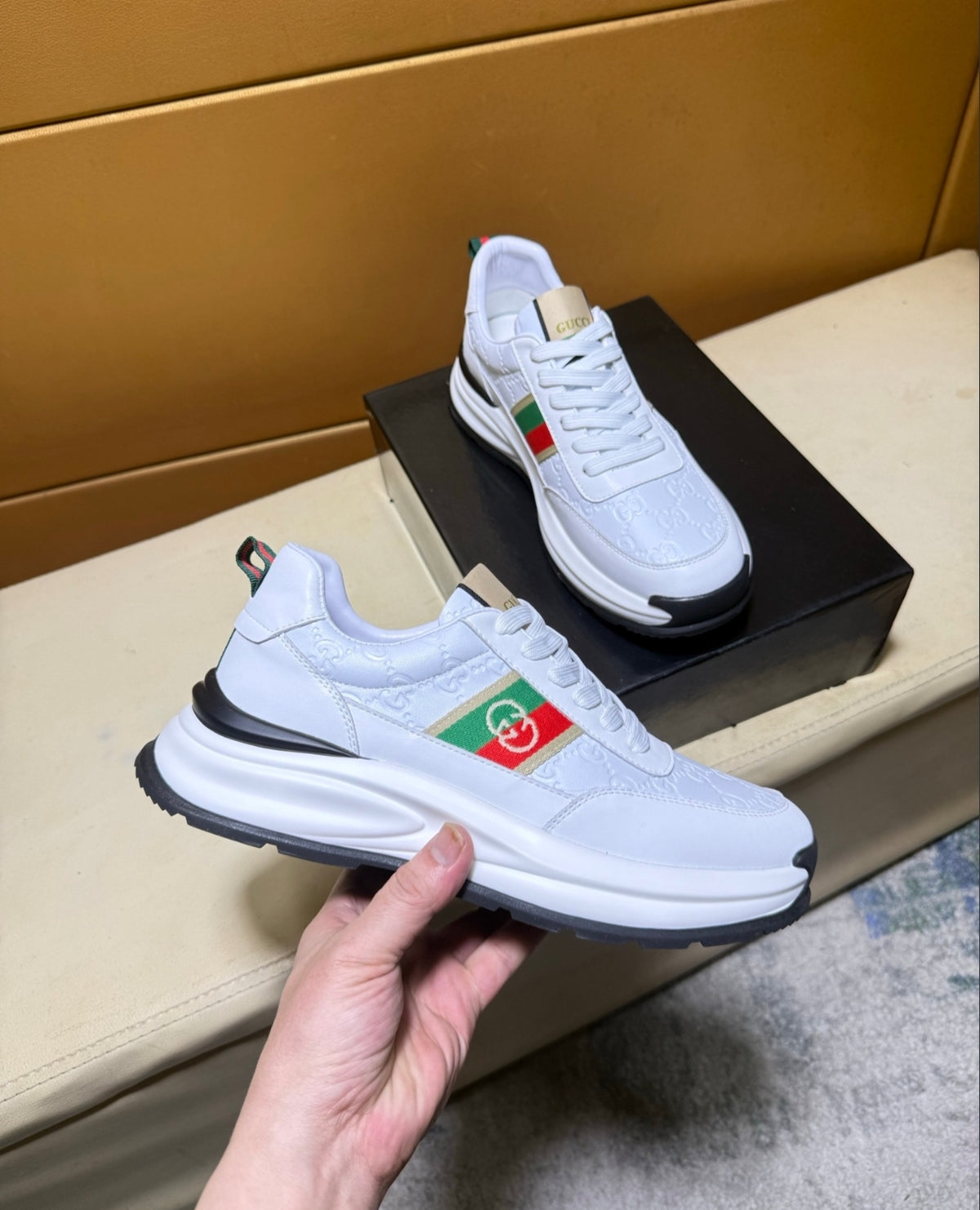 Gucci Re-Web GG Embossed Chunky Sneakers