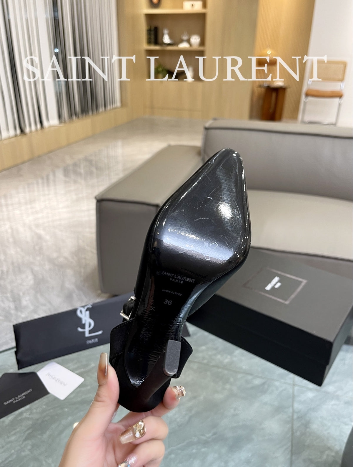 Saint Laurent Ankle-Strap Pointed Pumps
