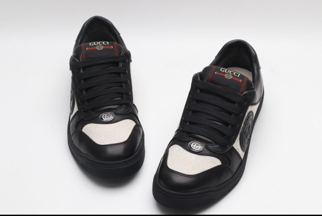 Gucci G74 GG Canvas & Leather Logo-Patch Sneaker