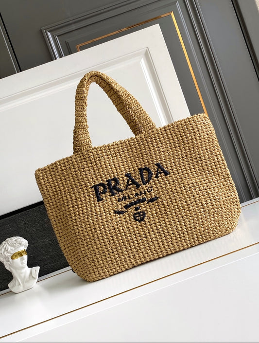 Prada Crochet Tote Bag — Natural