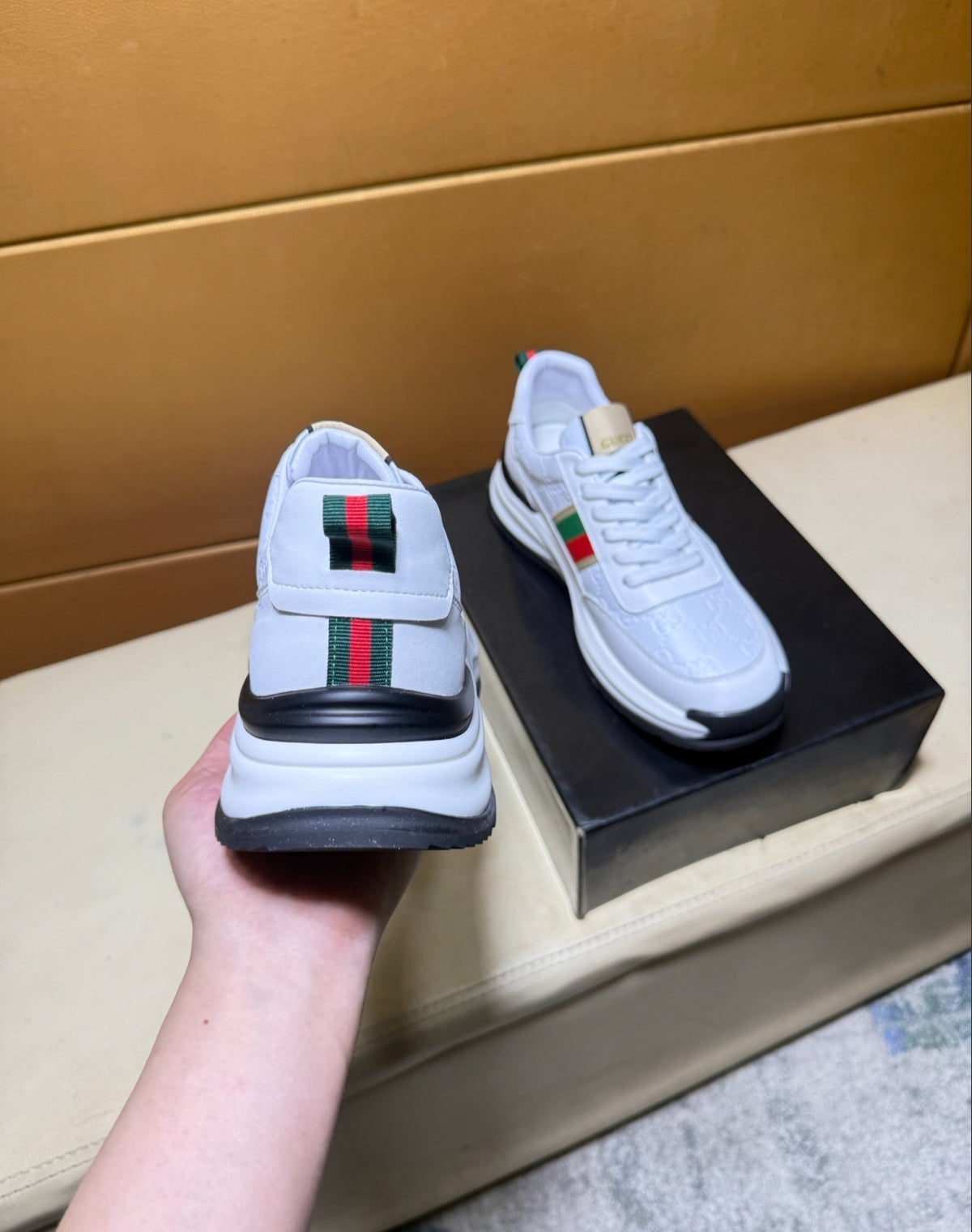 Gucci Re-Web GG Embossed Chunky Sneakers