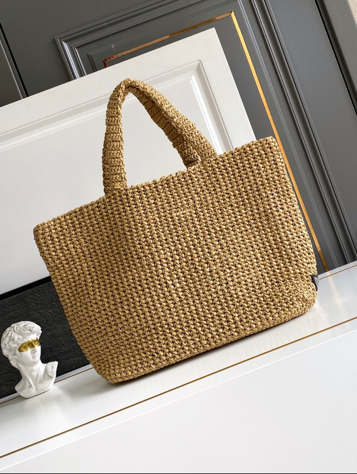Prada Crochet Tote Bag — Natural
