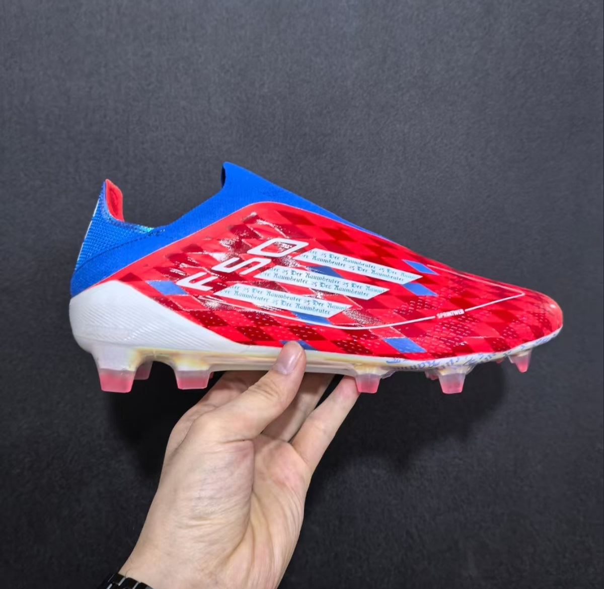 ADIDAS F50 LACELESS – RED / BLUE / WHITE