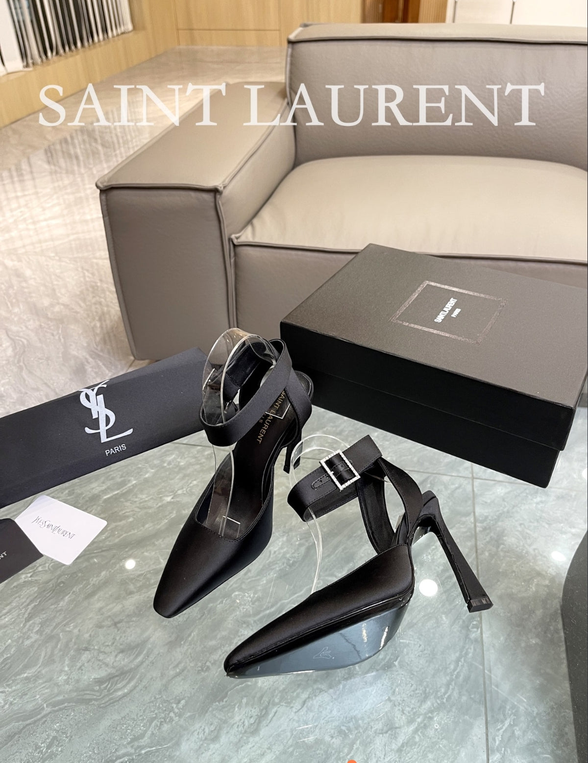 Saint Laurent Ankle-Strap Pointed Pumps
