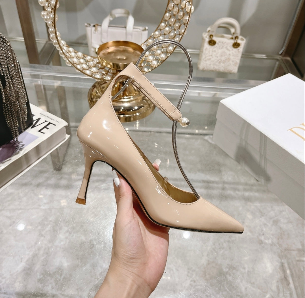 Dior Pearl Ankle-Strap Pump