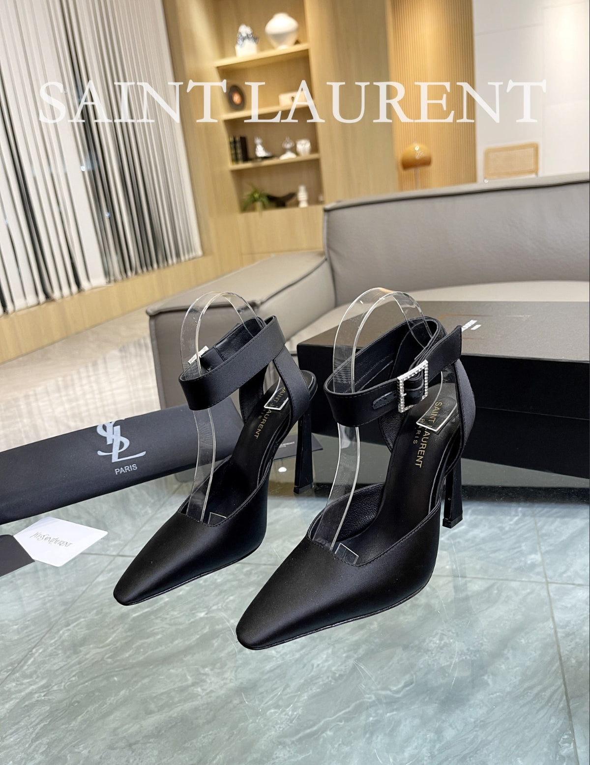 Saint Laurent Ankle-Strap Pointed Pumps