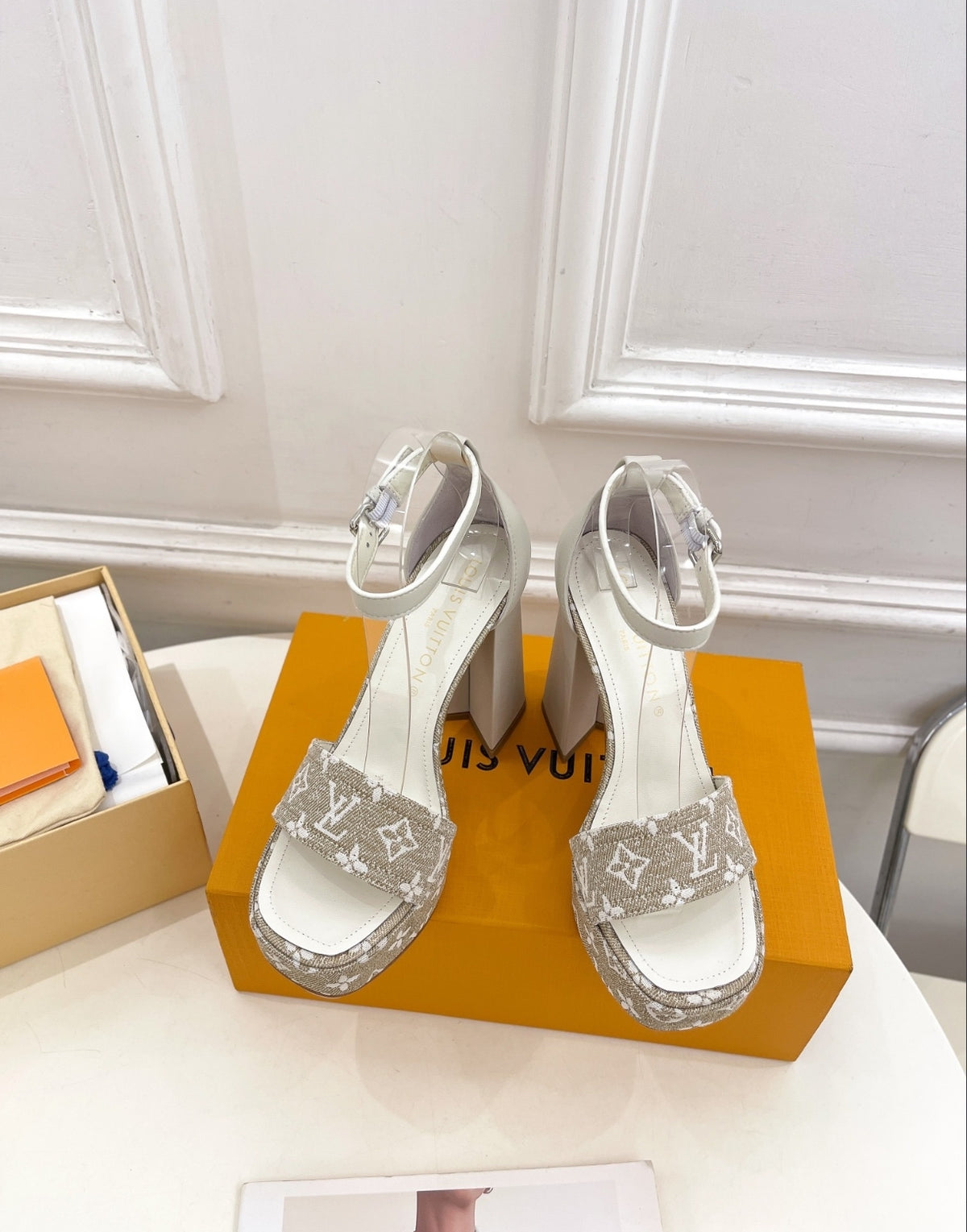 LOUIS VUITTON MONOGRAM PLATFORM SANDALS