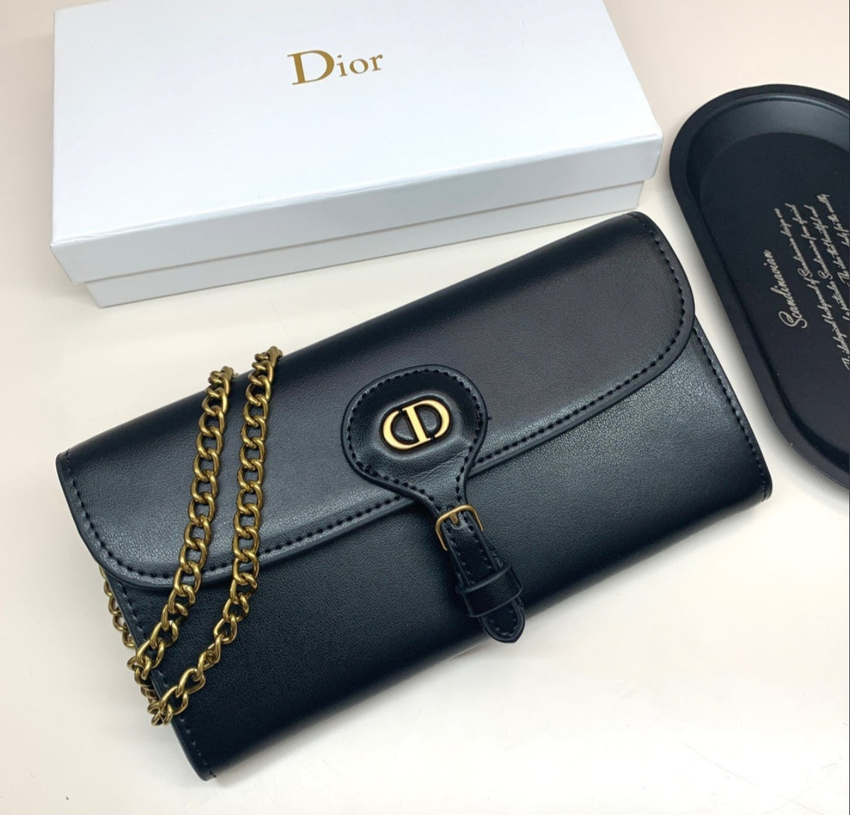 DIOR 30 MONTAIGNE–STYLE CHAIN BAG – BLACK