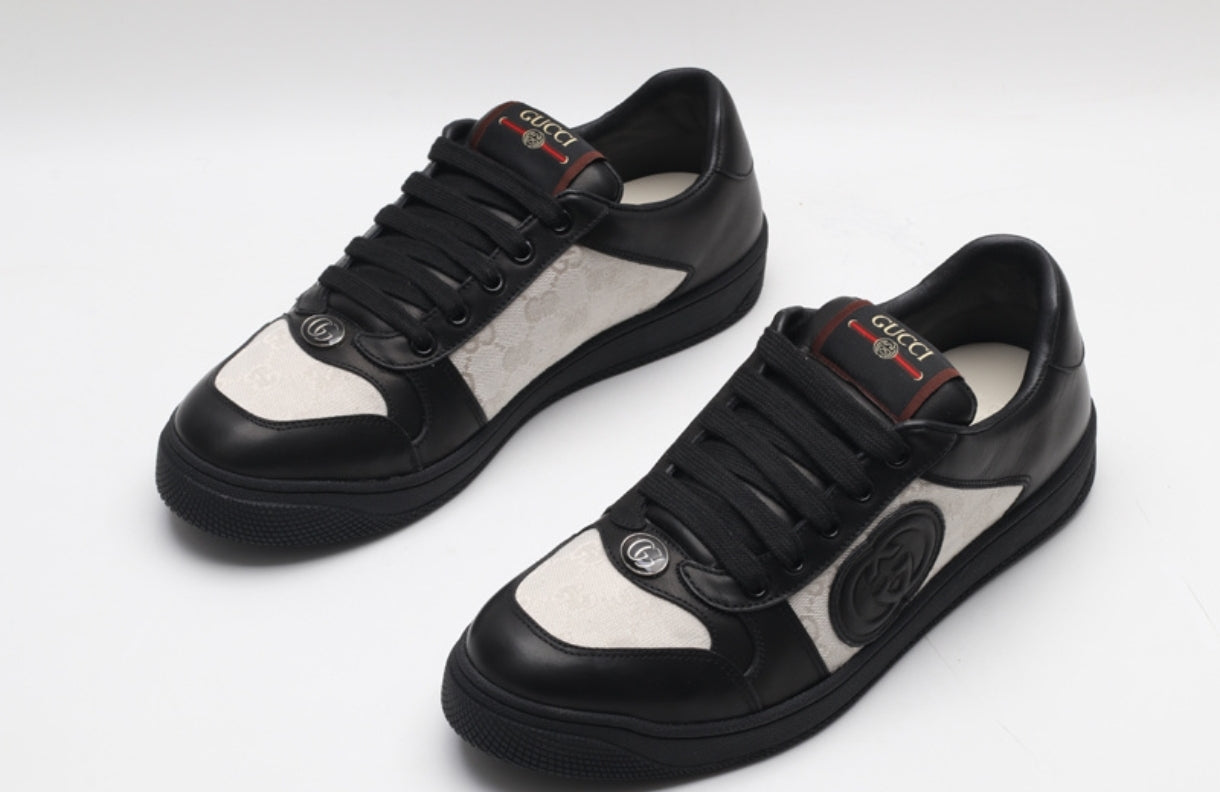 Gucci G74 GG Canvas & Leather Logo-Patch Sneaker
