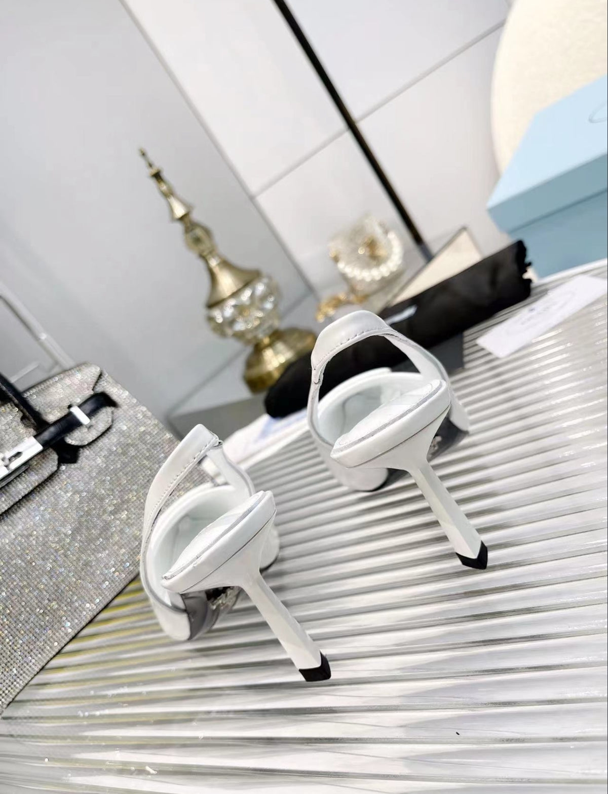 Prada Triangle Logo Slingback Pumps