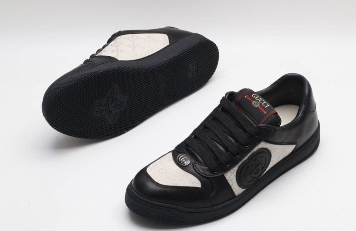 Gucci G74 GG Canvas & Leather Logo-Patch Sneaker