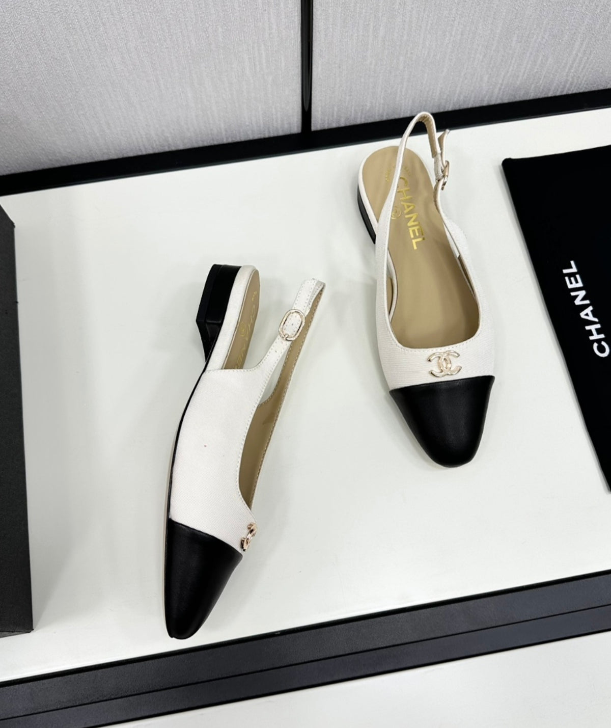CHANEL Two-Tone CC Slingback