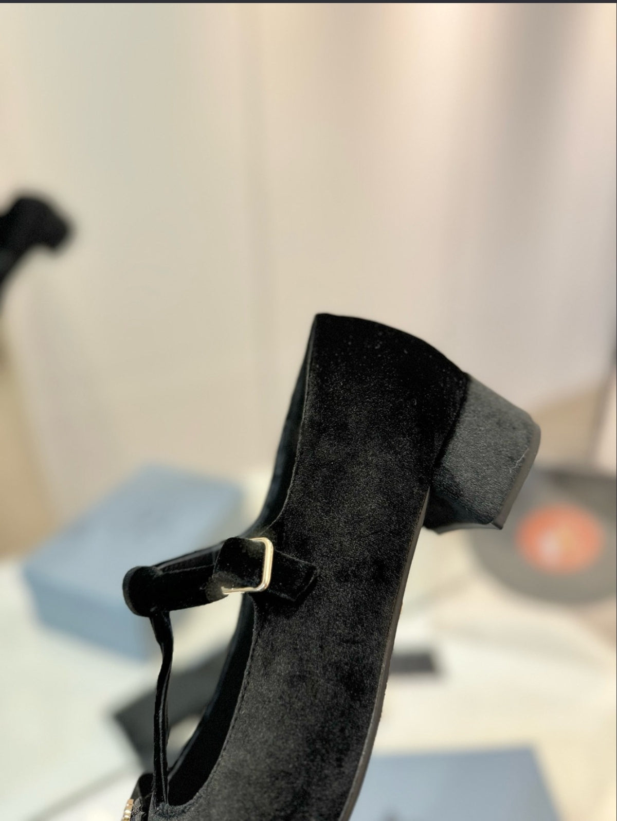 PRADA Velvet Mary Jane with Bow
