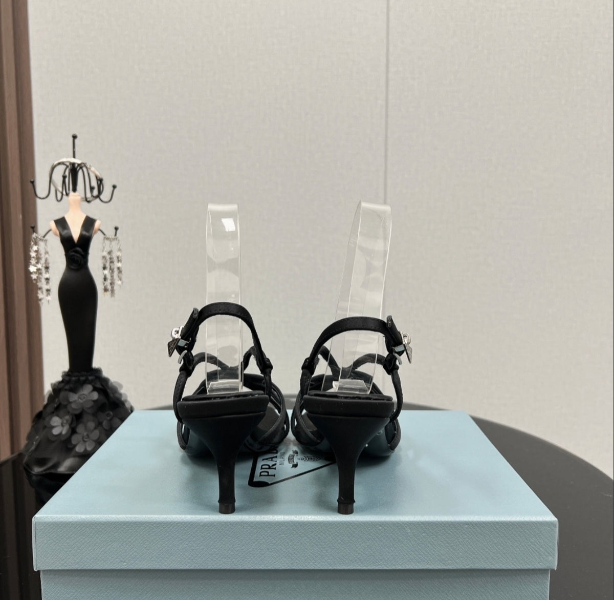 Prada Satin Bow Strappy Sandals