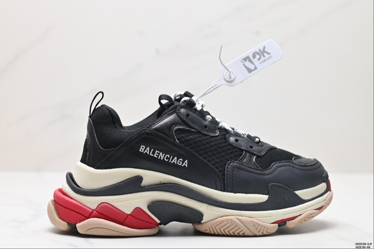 BALENCIAGA TRIPLE S – BLACK / WHITE / RED