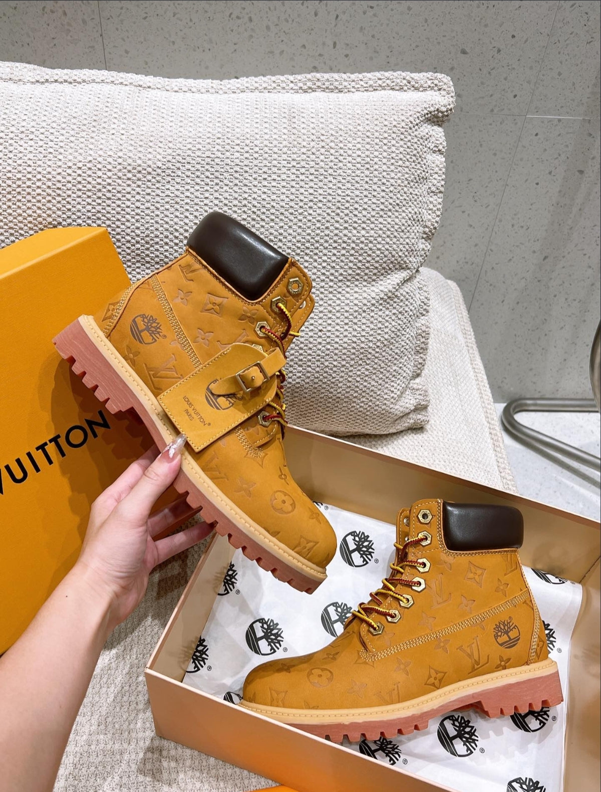 LOUIS VUITTON × TIMBERLAND 6-IN ANKLE BOOT – WHEAT MONOGRAM