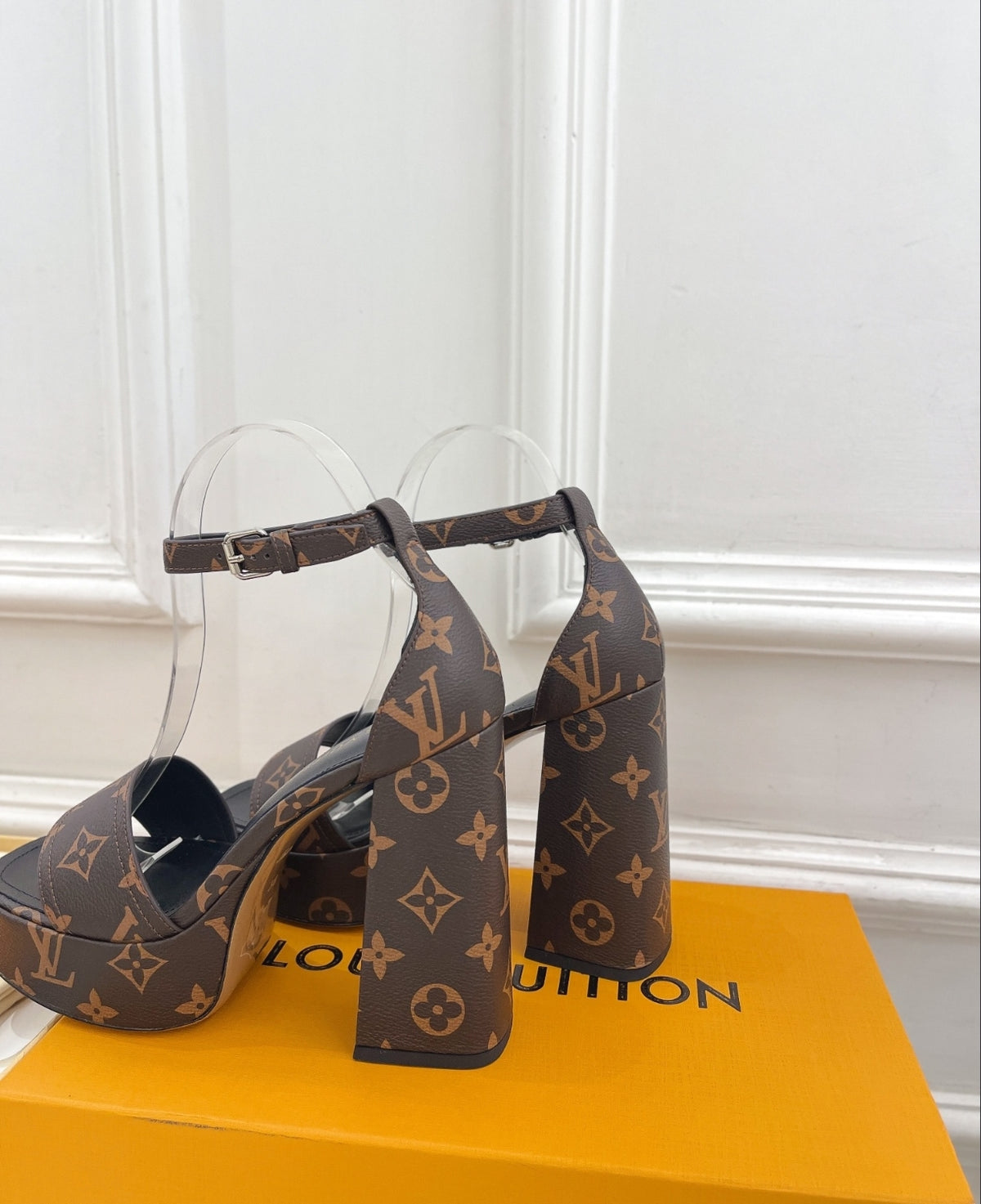 LOUIS VUITTON MONOGRAM PLATFORM SANDALS