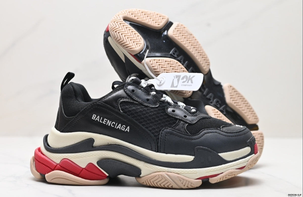 BALENCIAGA TRIPLE S – BLACK / WHITE / RED