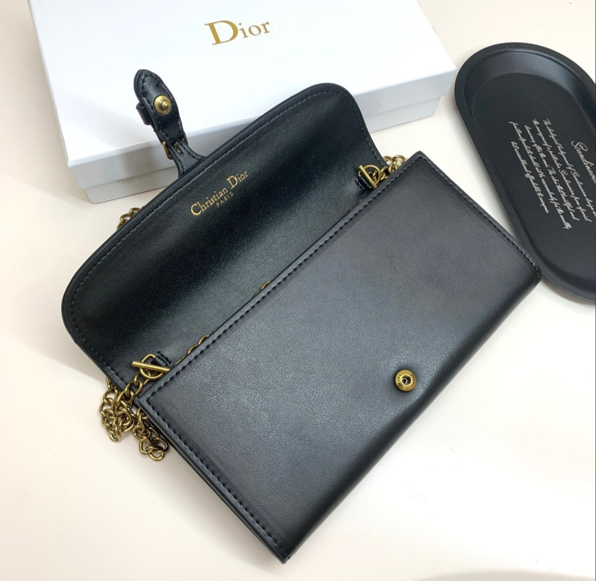 DIOR 30 MONTAIGNE–STYLE CHAIN BAG – BLACK