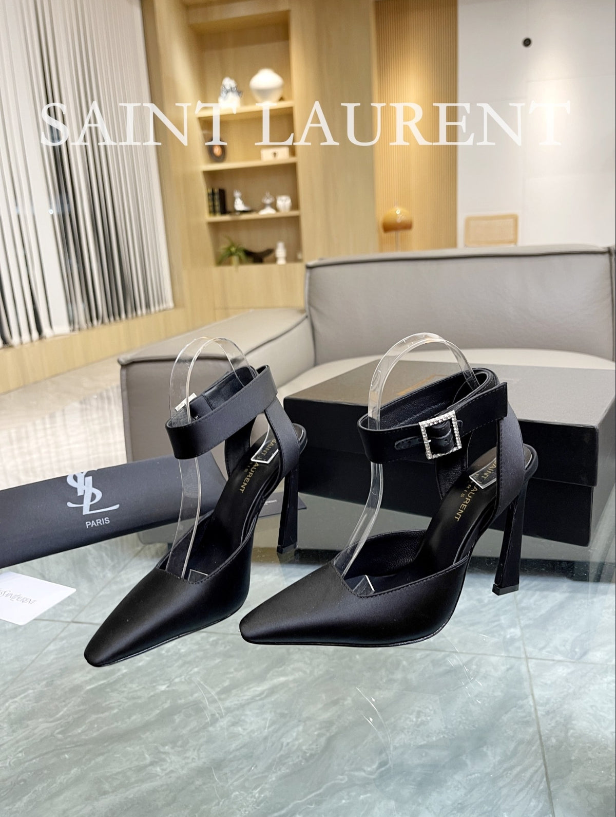 Saint Laurent Ankle-Strap Pointed Pumps