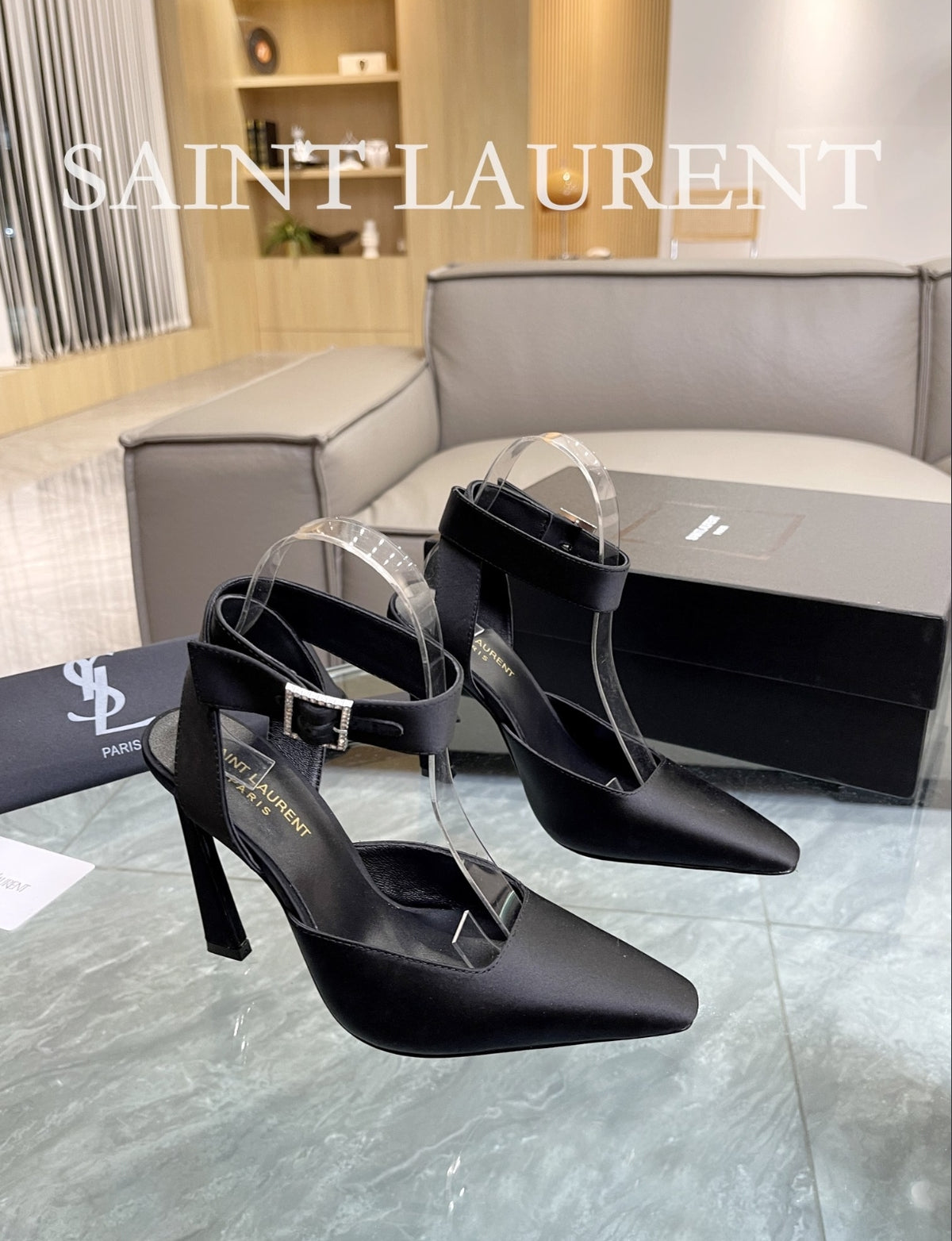 Saint Laurent Ankle-Strap Pointed Pumps