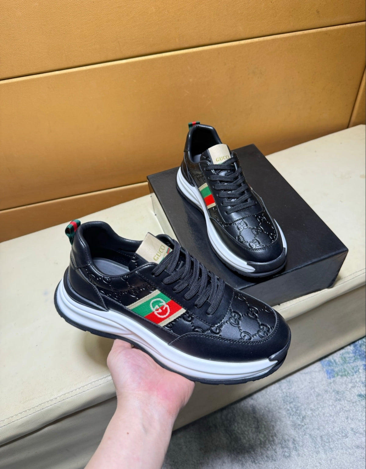 Gucci Re-Web Sneaker – Black GG Leather
